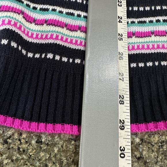 Lane Bryant Sweater Women 14/16 Navy Blue Pink Open Front Cardigan Striped - Picture 5 of 7